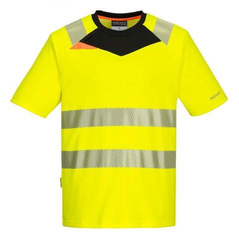 LOT DE 2 - PORTWEST DX413 DX4 TEE-SHIRT HAUTE VISIBILITÉ S/S JAUNE/NOIR - TAILLE XXXL