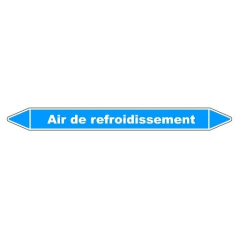 LOT DE 3 - MARQUEUR TUYAUTERIE - AIR REFROIDISSEMENT - VINYLE LAMINÉ 250 X 26 MM