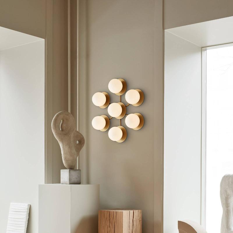 NUURA APS NUURA LIILA STAR APPLIQUE 7 LAMPES, DORÉ/OPALE
