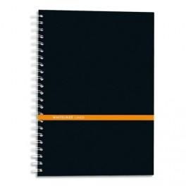 OBERTHUR WHITELINES CAHIER RIGIDE SPIRALE A4 140 PAGES (70 FLES) NON PERFO 5X5-COUVERTURE NOIRE