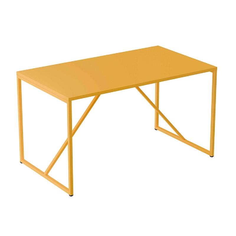 Oviala Business Table à manger rectangulaire 4 places en acier jaune - jaune acier 113997_0