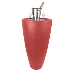 Plast&ampampamp#039Up Rotomoulage Pot conique 3 en 1pot de fleurs- mange debout-seau a champagne dessus inox - ROUGE - rouge 0036336944930_0