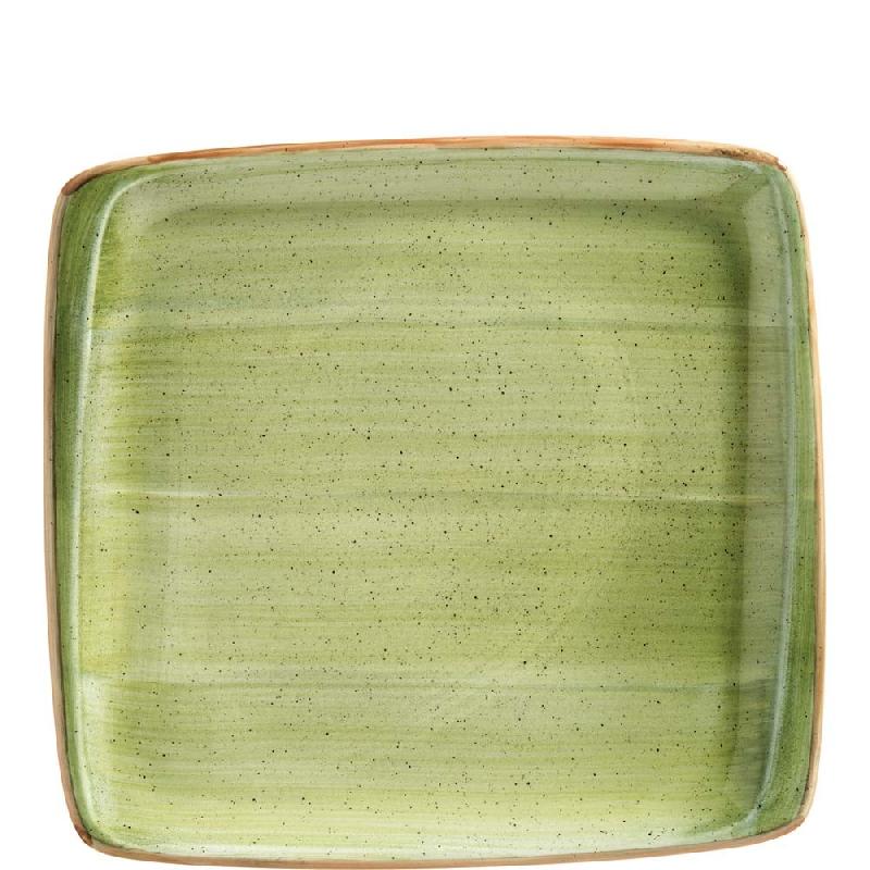 PLAT BONNA AURA THERAPY MOOVE, PORCELAINE HAUT DE GAMME, 22 X 20 CM, VERT