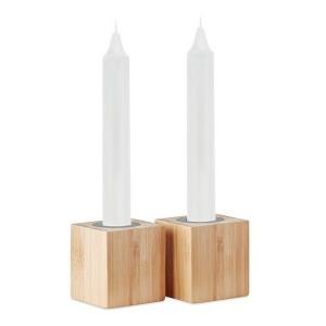 Pyramide 2 bougies et support en bambou référence: ix353156_0