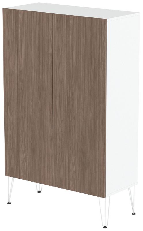 RANGEMENT HAUT JAVA 120 CM 2 PORTES BLANC/NOYER - MANUTAN COLLECTIVITÉS