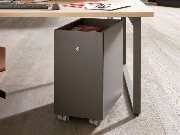 Caisson mobile SLIM 1 porte battante sur roulettes pas cher_0