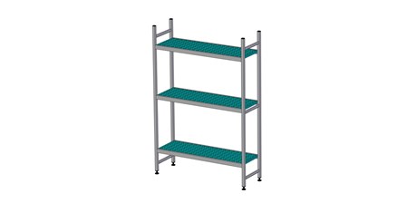 RAYONNAGE À CLAYETTES EN LIGNE LONGUEUR DE COMPOSITION 1539 MM EA-0824
