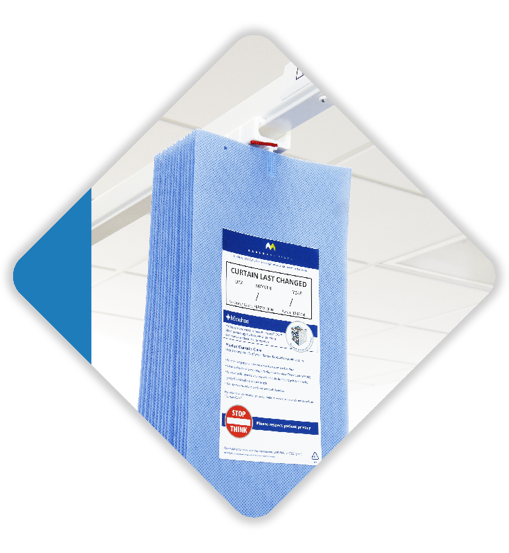 Rideaux antibactériens USB72/1950/A - ignifugés, opaques, recyclables - 7,2m - pack de 8_0
