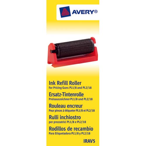BOÎTE DE 5 ROULEAUX ENCREUR NOIR POUR PINCE À ÉTIQUETER PL1/8 ET PL2/18 IRAV5