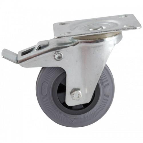 ROULETTE PIVOTANTE À FREIN GRIS 200 MM- CHARGE 200 KG - ROULEMENTS À ROULEAUX AVL