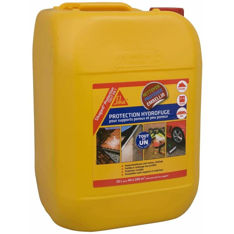 SIKA - PROTECTION HYDROFUGE GARD-240 PROTECTEUR TOUT EN 1 - 20L - JAUNE