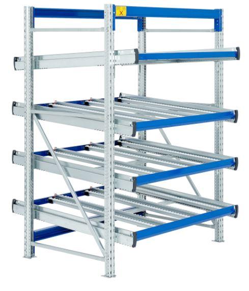 Stockage dynamique cartons flex - version statique avec niveaux d'approvisionnement droits - rayonnages adaptables BITO_0