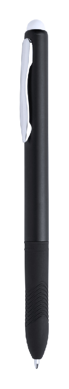 Stylo à bille stylet en plastique - grip caoutchouté - encre noire_0