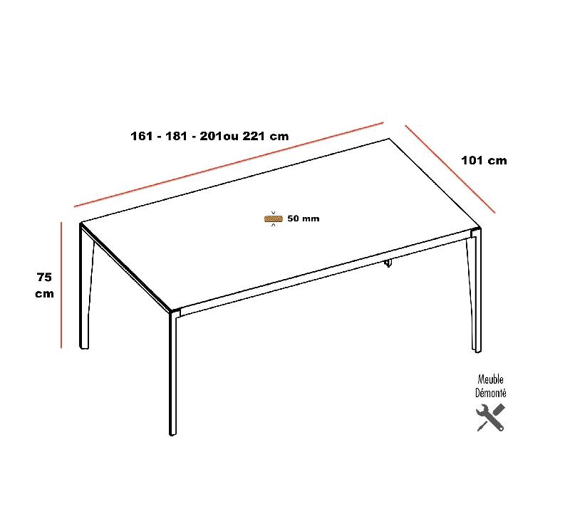 Table de réunion de prestige Nine - Quadrifoglio - 201, Anthracite, Noyer américain_0