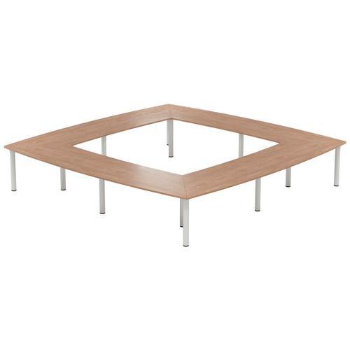 TABLE RÉUNION ATEM 400 X 400 CM PIED ROND ALU/NOYER - MBA