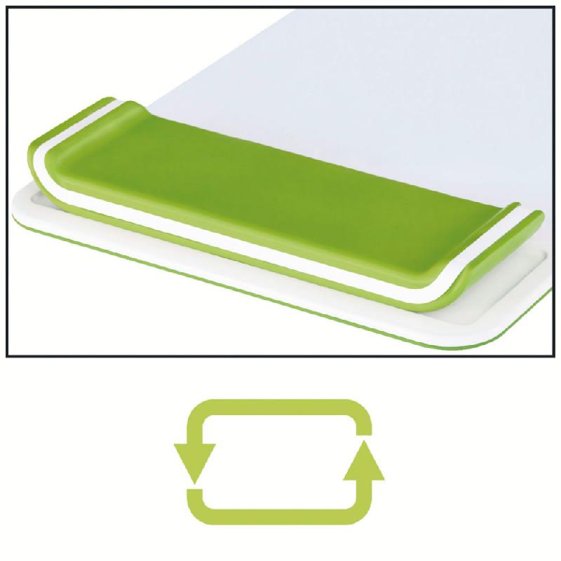 TAPIS DE SOURIS ERGONOMIQUE LEITZ ERGO WOW - REPOSE-POIGNETS INTEGRE - HAUTEUR AJUSTABLE - BLANC ET VERT