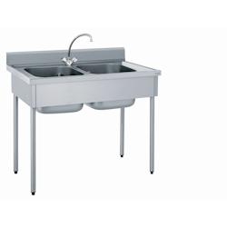 Tournus Equipement Plonge inox 2 bacs avec robinetterie mélangeuse longueur 600 mm Tournus - 503616 - plastique 503616_0