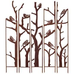Treillis brise vue en 5 parties Oiseaux L : 137,5 x 1,5 x 170 cm Esschert Design - marron 8714982279508_0