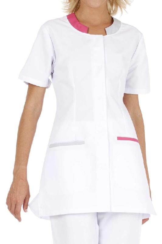 Tunique pour femme à manches courtes LALIE 65% polyester 35% coton 210g - PCBT011-BGF-T0 - Muzelle Hasson_0