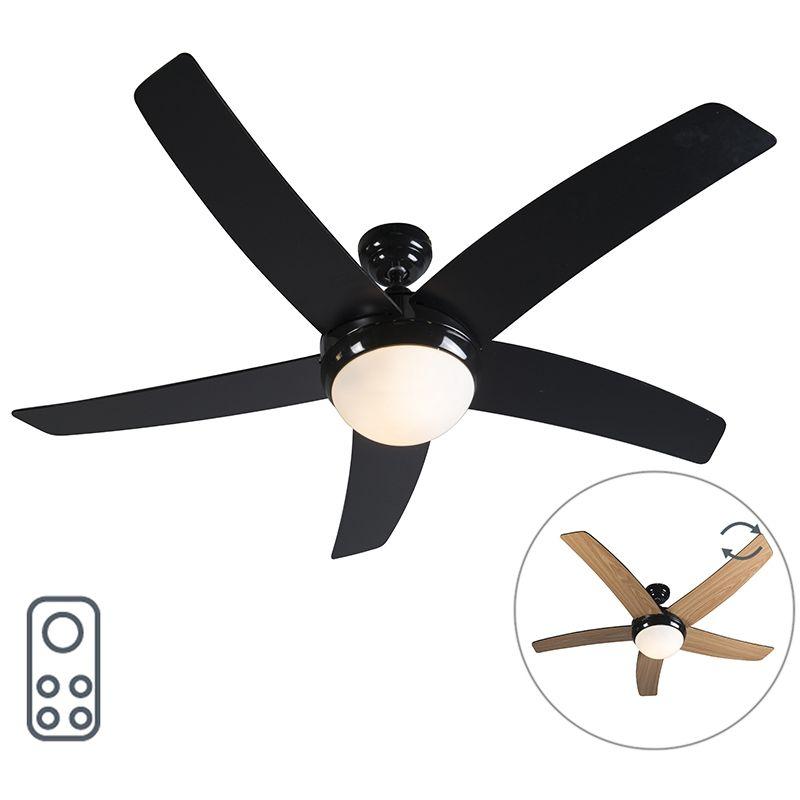 Ventilateur De Plafond Noir Avec Telecommande Cool 52 Moderne Luminaire Interieur Rond Qazqa Comparer Les Prix De Ventilateur De Plafond Noir Avec Telecommande Cool 52 Moderne Luminaire Interieur Rond Qazqa Sur Hellopro Fr