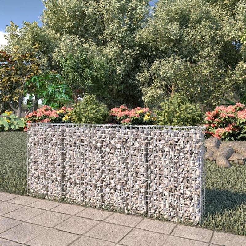 Vidaxl mur à gabion avec couvercles acier galvanisé 200 x 20 x 85 cm 143580_0