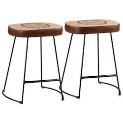 VidaXL Tabourets De Bar Lot De 2 Marron Foncé 40x29,5x53 Cm - 358929_0