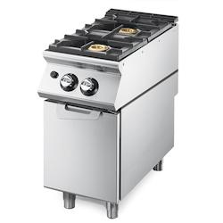 Virtus group Cuisinière à Gaz à 2 Brûleurs sur Soubassement avec Portes, Plateau de Travail Emboutie - Virtus - 0698142813697_0