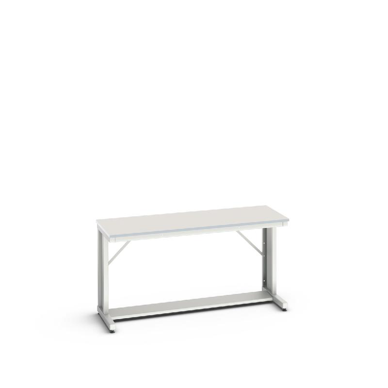 Établi cantilever Verso - poste de travail robuste avec plateau MFC 1500x600x780 mm - RAL 7035_0