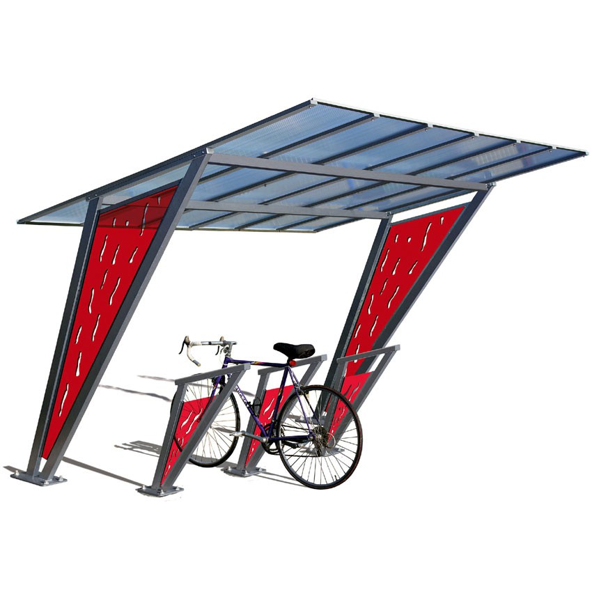 Abri vélo ouvert venise / structure en acier / toiture en polycarbonate_0