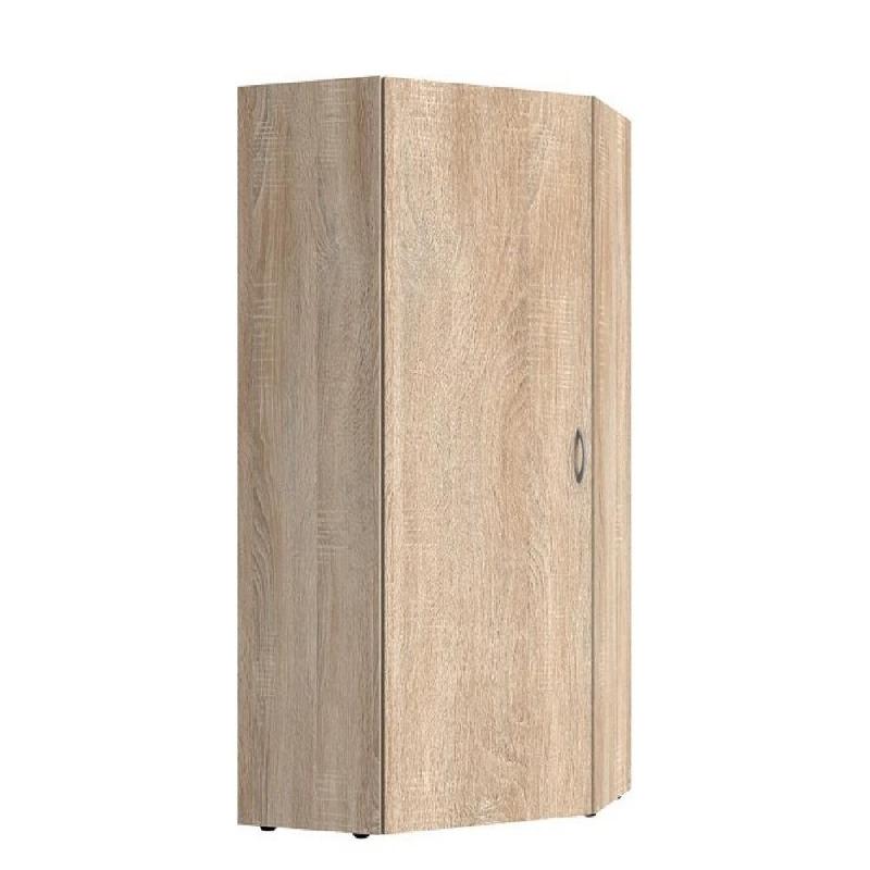 ARMOIRE DE RANGEMENT D'ANGLE LUND 1 PORTE CHÊNE NATUREL 80 X 80 CM_0