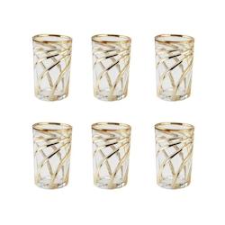Aulica Tasses à thé spirale dorée - lot de 6 - doré 183701_0