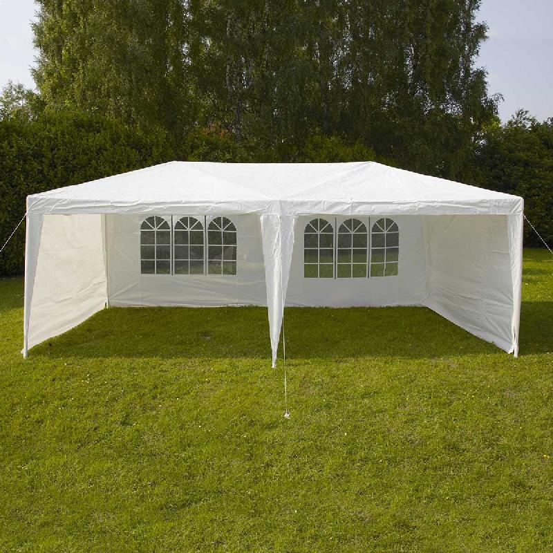 Chapiteau 3x6m - Barnum de jardin 18m² - Toile imperméable 180g/m² avec murs amovibles_0