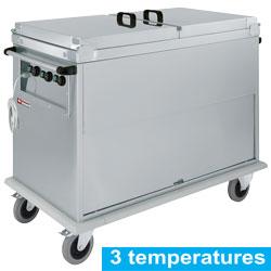 Chariot 3 x gn 1/1 couvert porte basculante accessoires bain-marie - CTBM/3C-TD_0