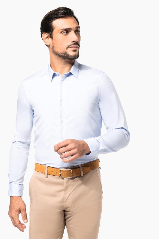 Chemise popeline manches longues homme - Réf: PK504 - 100% coton peigné - Marque Kariban Premium_0