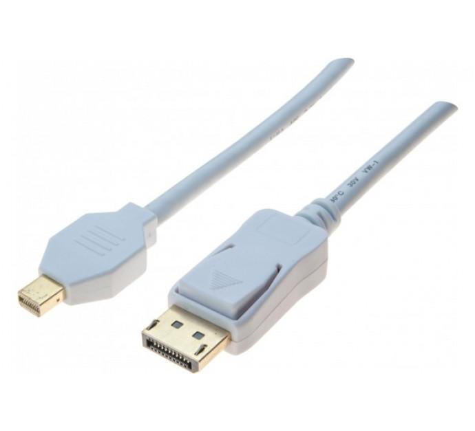 Cordon DisplayPort / Mini DisplayPort 1.2 blanc - 2m - Connecteurs or - Résolutions 4K et Ultra HD - 128002_0