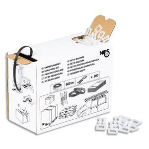 EMBALLAGE KIT DE CERCLAGE AVEC 1 RUBAN DE CERCLAGE NOIR H1,2 CM X L600 MÈTRES ET 200 PIECES DE CHAPES_0