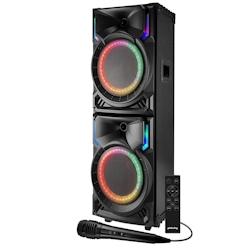 Enceinte Active High Power Pickering SOUNDMAGIC500 Anneaux lumineux LED, 500W, USB Bluetooth TWS, Micro, télécommande, Roulettes - 3701123975011_0