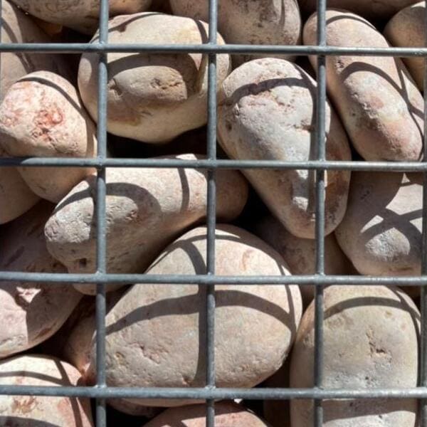 Galet gabion en marbre rose 60/90 - Remplissage de gabion, rocaille et jardin_0