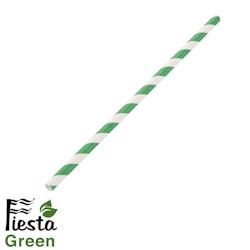 Gastronoble 1000 Fiesta Green pailles en papier flexibles compostables | vert rayé - papier 5050984598357_0