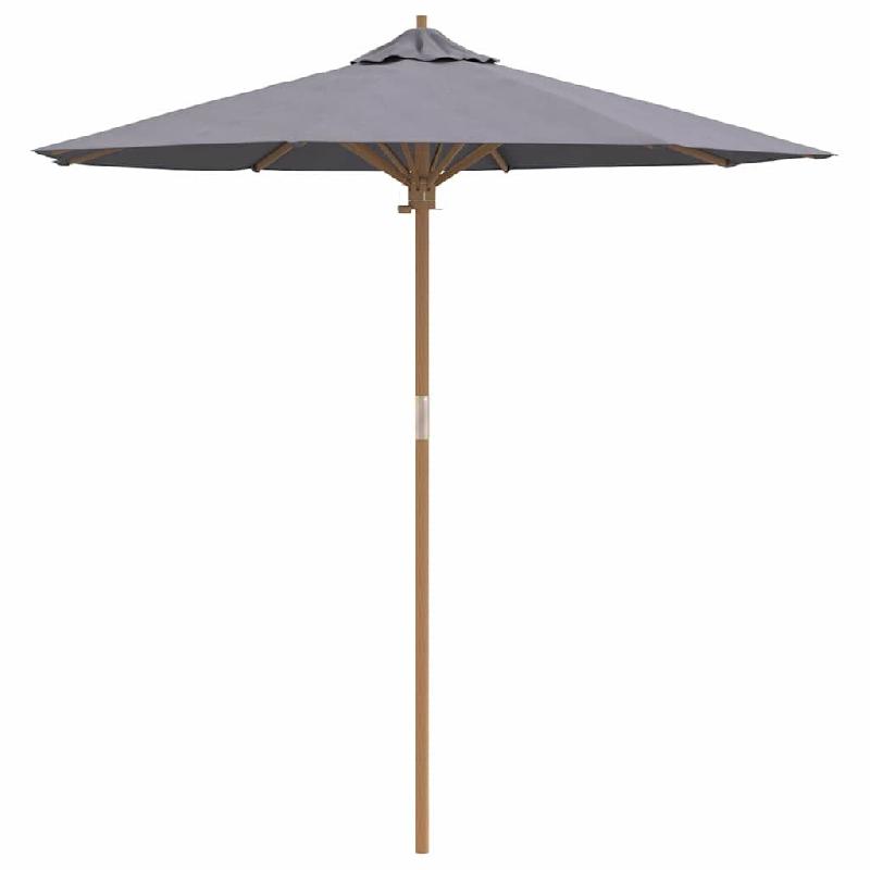 Helloshop26 - Parasol de jardin rond 270 x 260 cm style minimaliste léger pratique en bambou gris foncé 02_0058247 - gris 3000240479106_0