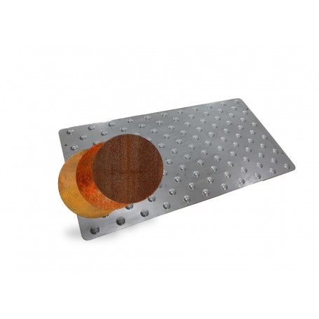 Me-tolplot_corten_450 - dalle podotactile en acier corten - Meiser - dimensions 450x420 mm_0
