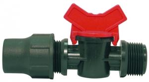 Mini vanne POM joint NBR PN4 - raccordements mâle à visser/rapide pour tuyau PE-BD - réf. 5223_0