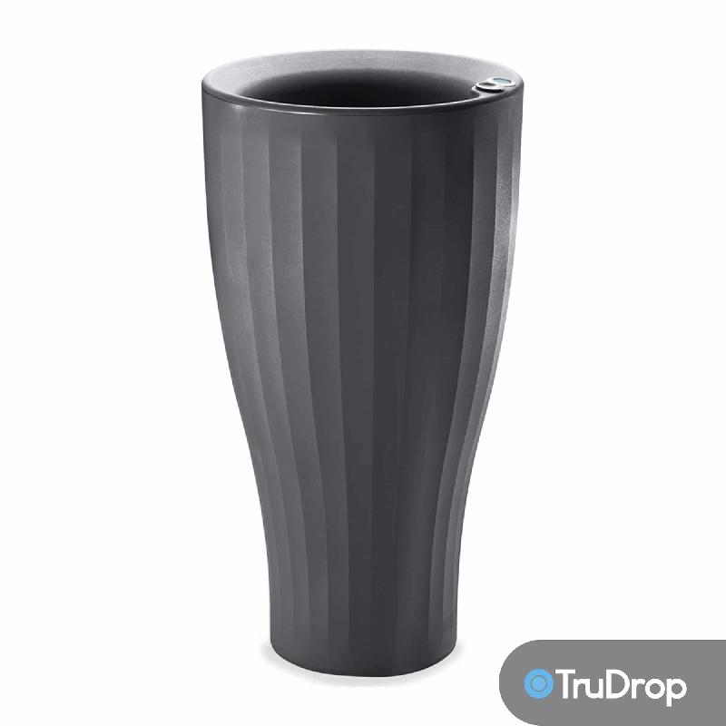 Pot rond gris Cup - 41 cm de haut avec Trudrop One_0