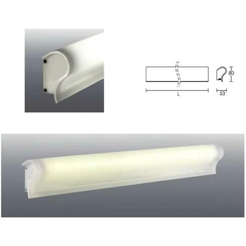 Réglette ONDE 1x21W 230V IP44 Classe 2 Aluminium - 917mm - Sans interrupteur ni tube - ARIC_0