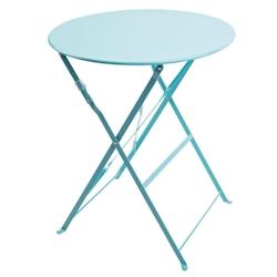 Table de terrasse ronde en acier Bolero bleu turquoise 595mm - GAGK983_0