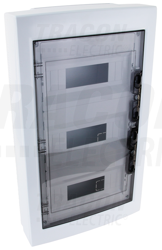 Tableau en saillie - porte plate transparente - 3x12 modules (36 modul) - IP40 - dimensions 570×330×100mm_0