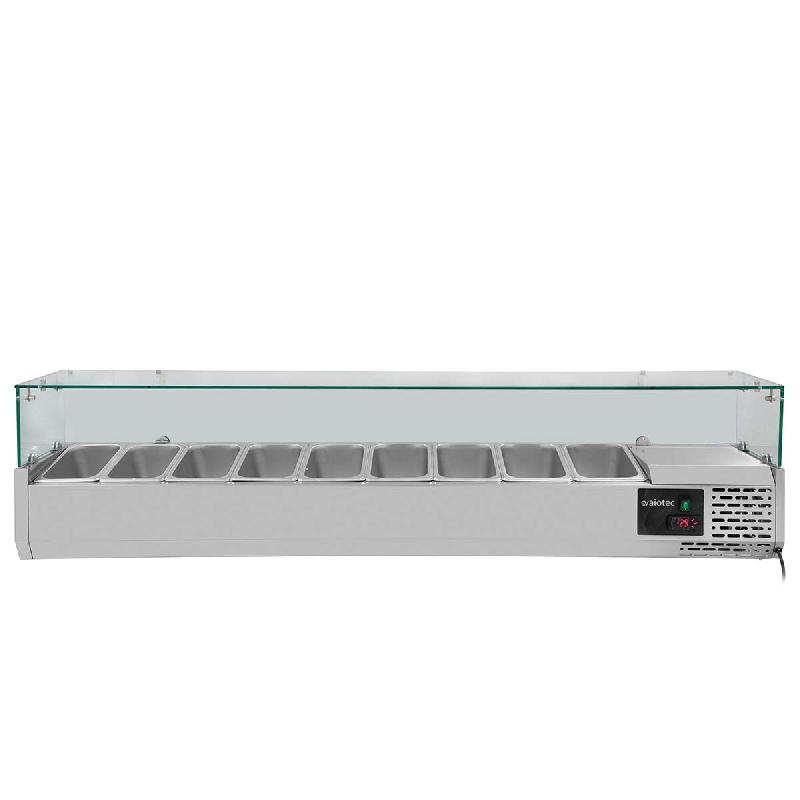 Vaiotec EASYLINE Réhausse réfrigérée 330 avec couvercle en verre 9xGN1/4 - 1800 - inox 10076_0