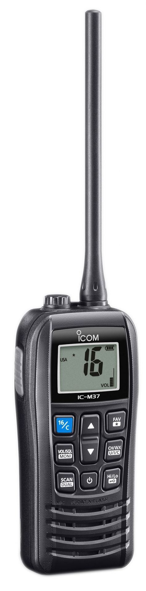VHF marine portable flottante IC-M37E - puissance 6W - autonomie 12h - étanchéité IP57_1