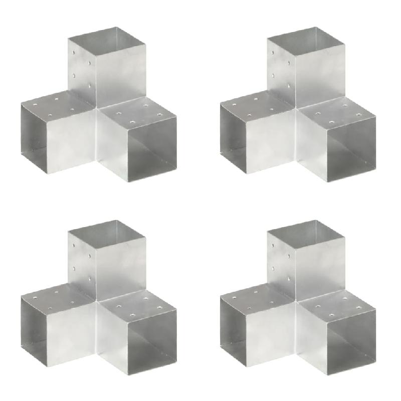 Vidaxl connecteurs de poteau 4pcs forme en y métal galvanisé 101x101mm 145482_0