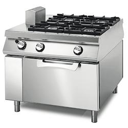 Virtus group Cuisinière à Gaz avec 4 Brûleurs sur Four Gaz Statique, Tableau de Contrôle sur Deux Côtés - Virtus - 0698142721541_0